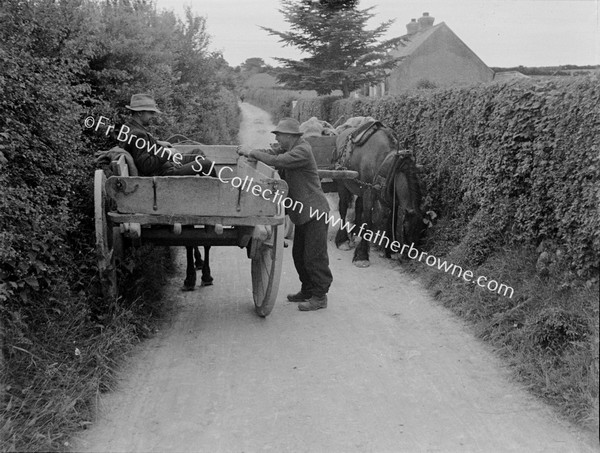 FARMERS CHAT HORSE AND CART